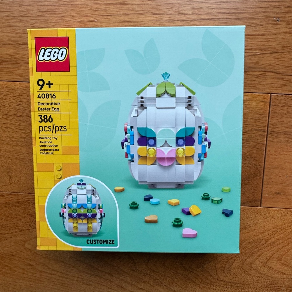 Lego Decorative Easter Egg Build Set - White, Pink, Blue, Yellow, Green, Purple